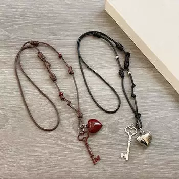 Милый и классный стиль, ожерелье с подвеской Love Key, женский нишевый дизайн, чувство индивидуальности, модный темперамент, универсальная цепочка на шею, цепочка на свитер