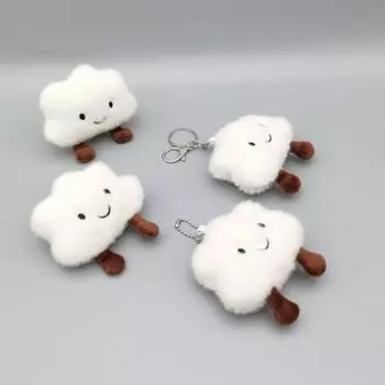 Милый и креативный мультяшный улыбающееся лицо облако плюшевая кукла кулон брелок сумка кулон сумка для девочек аксессуары белый