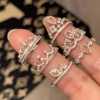 Милый и крутой стиль, легкое роскошное супер блестящее бриллиантовое кольцо, женское нишевое изысканное модное элегантное милое темпераментное универсальное кольцо