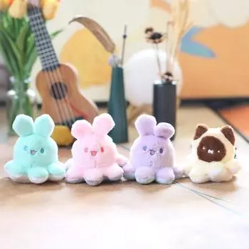 Милый и милый перевернутый осьминог маленькая подвеска плюшевая игрушка кукла кролик сумка подвесной котенок брелок 12cm * 11cm