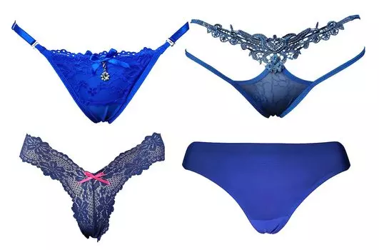 Милый и привлекательный дизайн, комплект из 4 бесплатных шорт синего цвета A [стиль R] с Т-образной спинкой для женщин (JP, Алфавит, Размер, Набор)