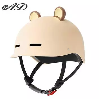 Милый и симпатичный шлем с медвежьими ушками, обязательный летний полушлем для мужчин и женщин, катающихся на велосипеде круглый год чёрный