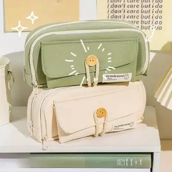 Милый и удобный холщовый пенал с большим отверстием для принадлежностей для косметики, дорожная сумка 1 шт. синий