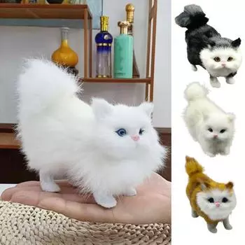 МИЛЫЙ И УДОБНЫЙ РАЗМЕР: Очаровательная и живая внешность этого реалистичного кота делает его очаровательным и подходящим для любого интерьера.. ОТЛИЧНОЕ МАСТЕРСТВО РАБОТЫ: