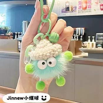 Милый и уютный мультяшный брелок из норкового меха, уникальный и игривый брелок для женщин