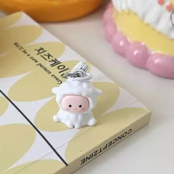 Милый и забавный мультяшный брелок-подвеска в виде ягненка, милый брелок в виде овечки, украшение на рюкзак, автомобильный брелок, аксессуары, подарки