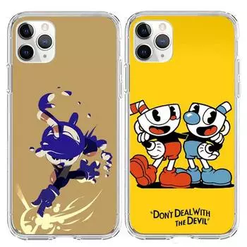 Милый игровой чехол Cuphead для iPhone 7 8 Plus X Xs Max Xr 11 12 13 Mini Pro Max SE2 прозрачный мягкий чехол iPhone11 Pro Max