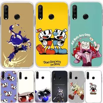 Милый игровой чехол для телефона Cuphead для Huawei P20 P40 Lite P30 Pro P Smart 2019 Nova 3e 6 Se, силиконовый прозрачный мягкий чехол Honor 10