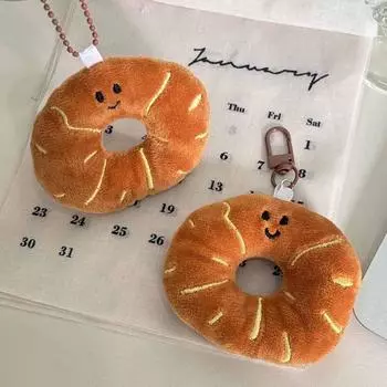 Милый имитационный плюшевый пончик брелок креативный брелок для ключей в виде хлеба сумка кулон рюкзак подвесное украшение для детей подарки A1