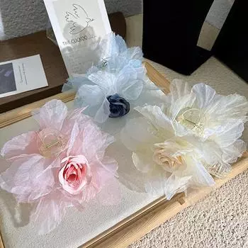 Милый изысканный цветок заколка для волос для женщин и девочек, высококачественная заколка для волос, универсальная заколка для волос в виде акулы, темпераментные аксессуары для волос, подарки розовый