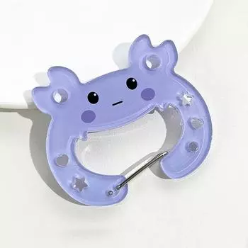 Милый карабин с животным, карабин-кнопка для DIY, акриловая подвеска, корейский брелок, мультяжная пряжка для сумки, декоративная пряжка для подвешивания сумки фиолетовый