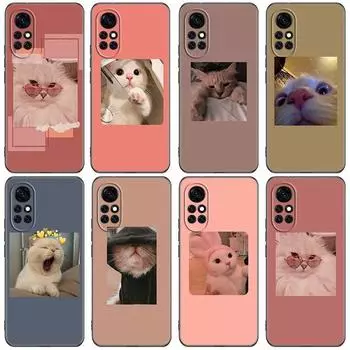 Милый кавайный эстетический чехол для телефона с котом для Huawei Honor 60 50 Mate 40 30 20 10 Lite Nova 9 8 Pro 7 SE Y60 30S 8i 7i 5T Premium Huawei Nova 9