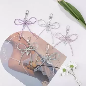 Милый кавайный бант для телефона, подвеска, симпатичный двухслойный бант, бисерный брелок для камеры, украшение для школьного ранца, аксессуары