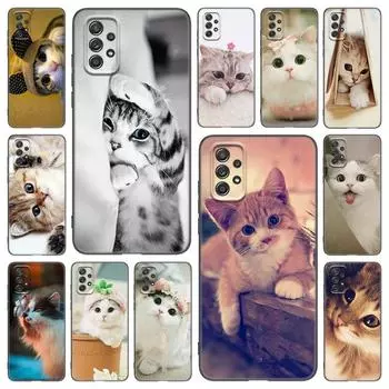 Милый кавайный чехол для телефона с котенком и кошкой для Samsung Galaxy A21 A30 A50 A52 S A13 A22 A32 A33 A53 A73 5G A11 A12 A31 A51 A70 A71 A72 Samsung A11