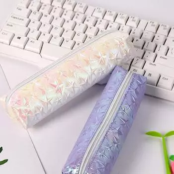 Милый кавайный лазерный 3D-пенал со звездами, вместительные сумки для ручек, милые сумки для карандашей для девочек, подарочные школьные принадлежности, корейские канцелярские принадлежности