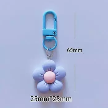 Милый кавайный мини-брелок для ключей с изображением конфетного цвета, мультяшный брелок с изображением цветка из смолы, красочный кулон для рюкзака, украшение, подарки зелёный