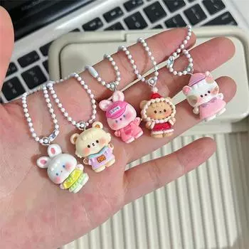 Милый кавайный мультяшный брелок с маленькими животными, милая детская сумка, подвеска, амулеты, пара, телефон, подвеска, украшение, подарки 5
