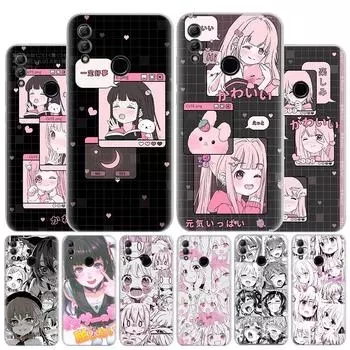 Милый кавайный японский чехол в стиле Харадзюку для девочек, чехол для телефона Huawei Y5 Y6 Y7 Y9S P Smart Z 2019 Honor 10 Lite 9 20 9X 8S 8X 8A Pro 7A 7 Huawei Y5 2019