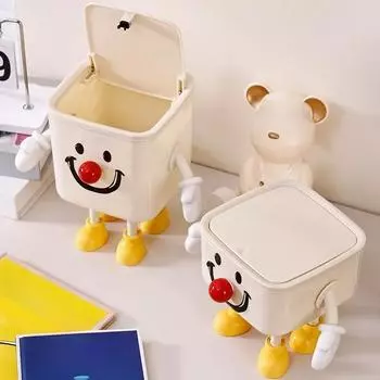 Милый клоун Ins Wind Dopamine Гостиная Спальня Настольное хранилище Ведро Ящик для хранения Домашний органайзер Высокое качество Креативный мусорный бак