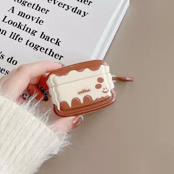 Милый кофейный волнистый силиконовый мягкий чехол для наушников для Apple Airpods 1 2 Pro 2nd 3, беспроводная Bluetooth-гарнитура, зарядное устройство, чехол со смайликом For Airpods 1 2
