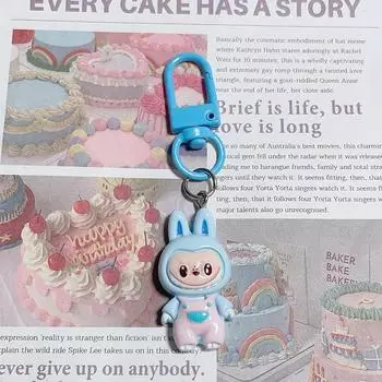 Милый комбинезон Labubu брелок с подвеской для женщин, трендовый брелок для ключей, сумка, подвесные украшения, аксессуары для лучшего друга, подарок as the picture