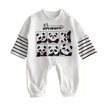 Милый комбинезон с принтом панды для младенцев, весенне-осенний боди с длинными рукавами 66