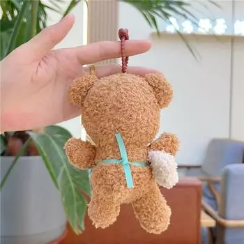 Милый коричневый медведь кукла брелки для сумки кулон милый маленький медведь плюшевый брелок забавный коричневый медведь плюшевая игрушка кулон брелок as the picture
