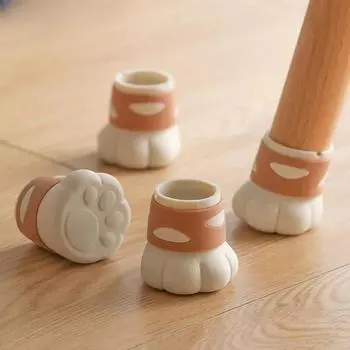 Милый кошачий коготь силиконовый коврик для ног стола защитный чехол для ножек стула бесшумный противоскользящий износостойкий чехол для ног стула домашний декор