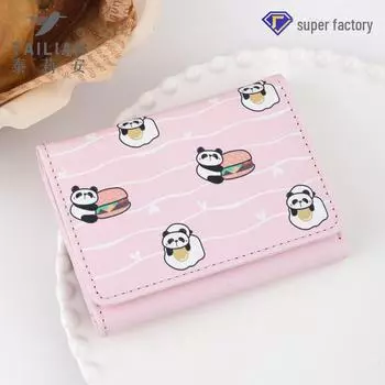 Милый кошелек для монет и держатель карт в виде панды для школьников розовый