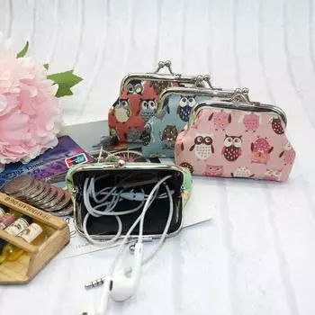 Милый кошелек для монет с принтом совы, кошелек с застежкой-молнией, сумка для конфет на свадьбу синий