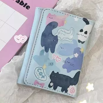 Милый кошелек с граффити для собак и кошек, многоразовый кошелек с отделениями для карт, сумка-мечта, милый короткий кошелек с тремя сгибами для женщин Style 2