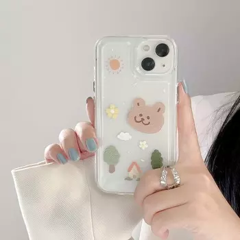 Милый космический чехол для телефона Bear Tree Family Sun для Iphone Xr 12 Xs Max 13 11 Pro Max X, мягкий силиконовый противоударный защитный чехол for iphone XS MAX