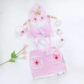 Милый Косплей Страсть Сексуальная Полая Полуперспектива Юбка на Подтяжках Сексуальный Комплект Юбки На Подтяжках one size fits all