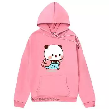 Милый костюм бубу для косплея ханбок кавайные графические толстовки с капюшоном мультфильм смешной принт панды медведь кофты женские топы одежда для девочек S