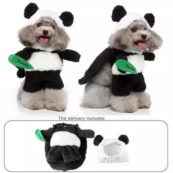 Милый костюм панды, забавная одежда, костюм для косплея собаки, забавный наряд, новинка для питомца, комплект костюмов для праздника, вечеринки, собаки, почтальона, Рождества S(1.5-3kg)