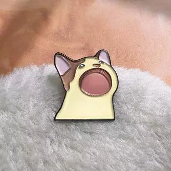 Милый кот эмалированный значок животное кот металлический значок рюкзак аксессуары котенок открытый рот броши джинсы 1pc