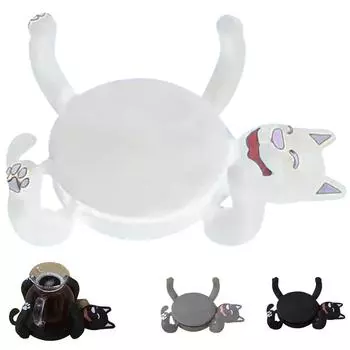 Милый кот, держатель для кружки с изображением кота на 3D-принтере, нескользящий забавный креативный напиток в форме кошек с держателем, подарки для любителей домашних животных и на день рождения One Size