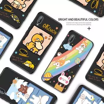 Милый кот, собака, медведь, утконос, чехол для девочек, милый чехол с узором в виде животных Samsung A01