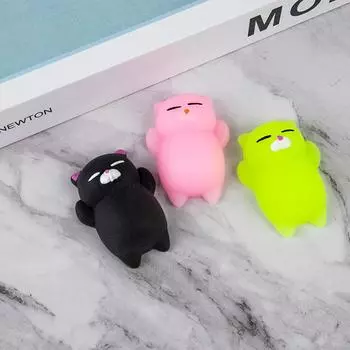 Милый кот сжимает исцеление весело дети каваи игрушка снятие стресса декор игрушки-непоседа жёлтый