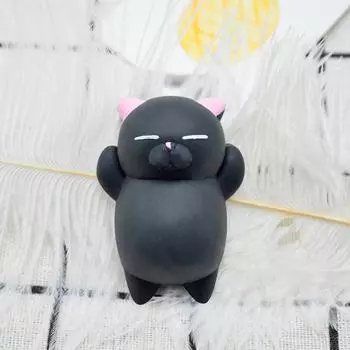 Милый кот, забавная детская игрушка в стиле кавай, декор для снятия стресса чёрный