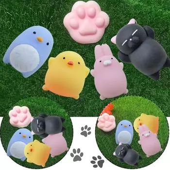 Милый кот, забавная детская игрушка в стиле кавай, декор для снятия стресса жёлтый