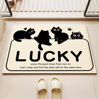 Милый котенок домашний нескользящий и грязный коврик для туалета впитывающий коврик для двери 400mmx600mm