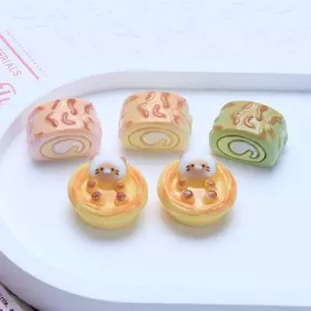 Милый котенок яичный пирог смола шпилька для волос и пряжка для обуви аксессуары своими руками