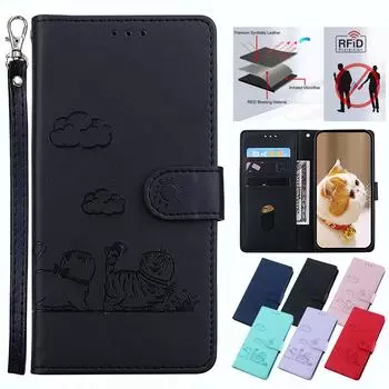 Милый котик RFID блокирующий кожаный чехол для Sony Xperia 10VI 5V 5VI 1VI ACE3 5III 10III чехол-кошелек слоты для карт для Sony Xperia L4 L3 XZ3 кобура Sony Xperia 10 VI розовый