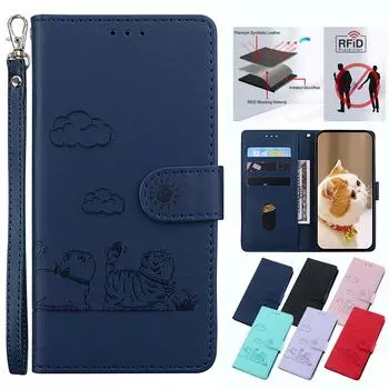 Милый котик RFID блокирующий кожаный чехол для Nokia XR21/G42/C12/C22/C32/G22/C31/X30/G60 подставка-кошелек слоты для карт крышка для Nokia C21 G11 Plus G300 G11 Nokia XR21 розовый