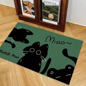 Милый котик входной коврик противоскользящие ПВХ коврики легко чистятся для входа крыльца прихожей прихожая домашний декор удаление пыли ковер 40x60cm