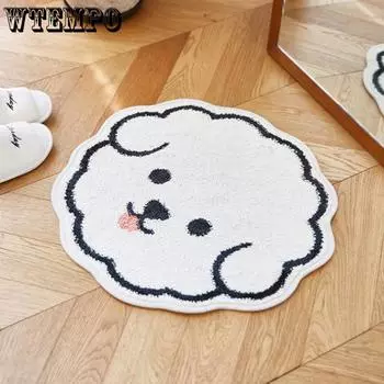 Милый ковер для собак, современный простой входной ковер, впитывающий нескользящий коврик для ванной комнаты 50*58cm белый