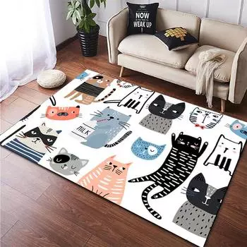 Милый ковер с изображением кота, коврик для пикника, коврик для детской комнаты, игровой зоны, коврик для ползания, коврик для ванной комнаты 40cm by 60cm