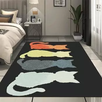 Милый ковер с рисунком кота, украшение для детской спальни, большой ковер для современной гостиной, диван, нескользящий коврик для отдыха, моющийся 60x90cm 23.6x35.4in