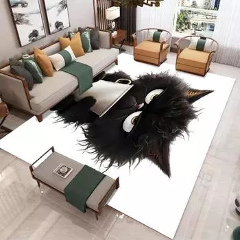 Милый ковер с рисунком котенка, напечатанный на ковре для гостиной, роскошные ковры для украшения дома, эстетичный коврик для двери, нескользящий коврик для машинной стирки 40X60cm-16x24in